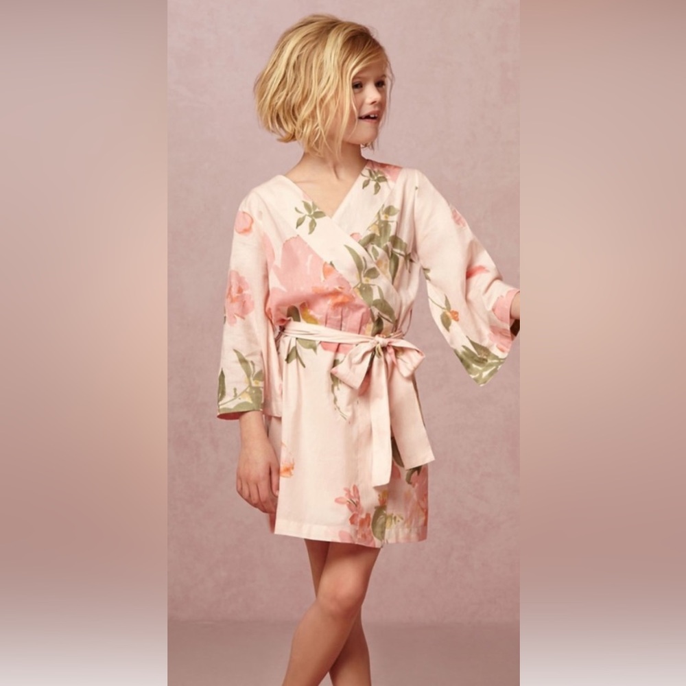Girls Robe Bundle cream pink  floral 8
